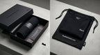 Premium Black gift box and branded dust bag packaging